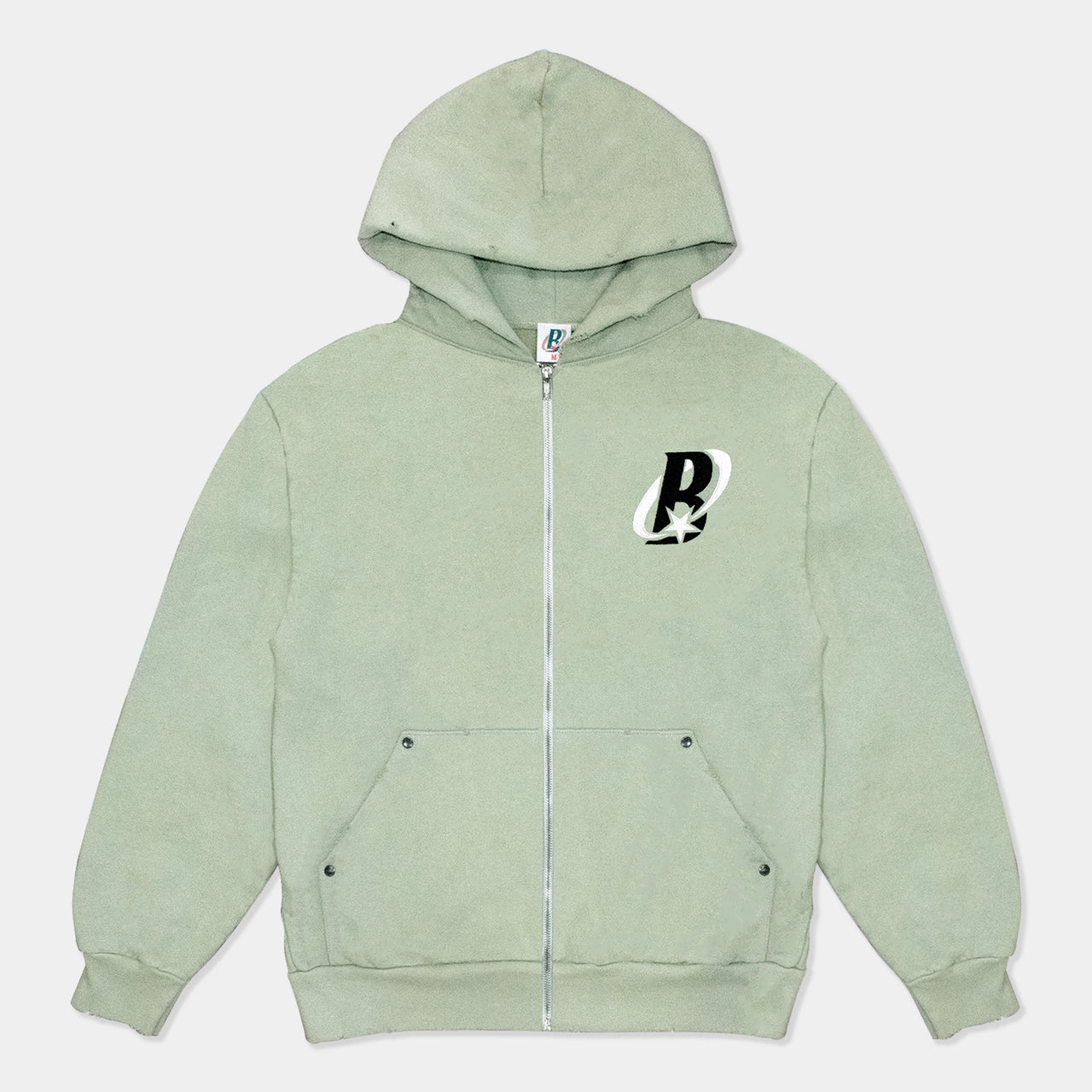 DISTRESSED LOGO ZIP-UP