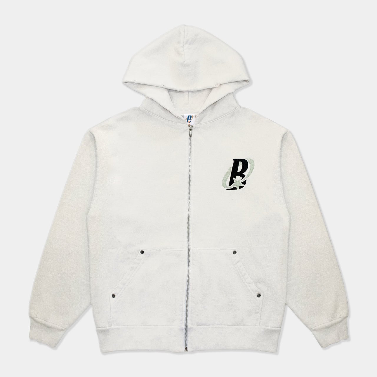 DISTRESSED LOGO ZIP-UP